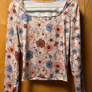 Floral Long Sleeve Top - Multicolor